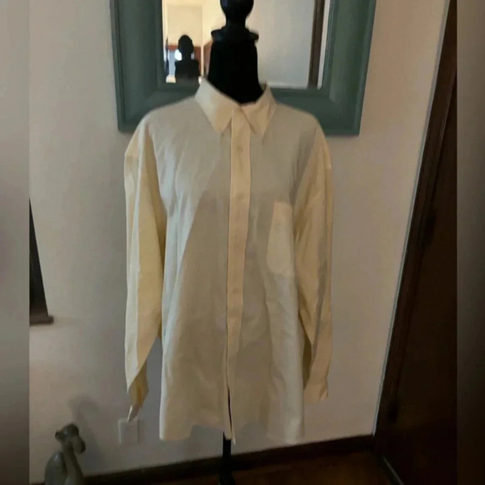 Men Dress Shirt Size XL by Dockers... yellow 🟡 100% cotton